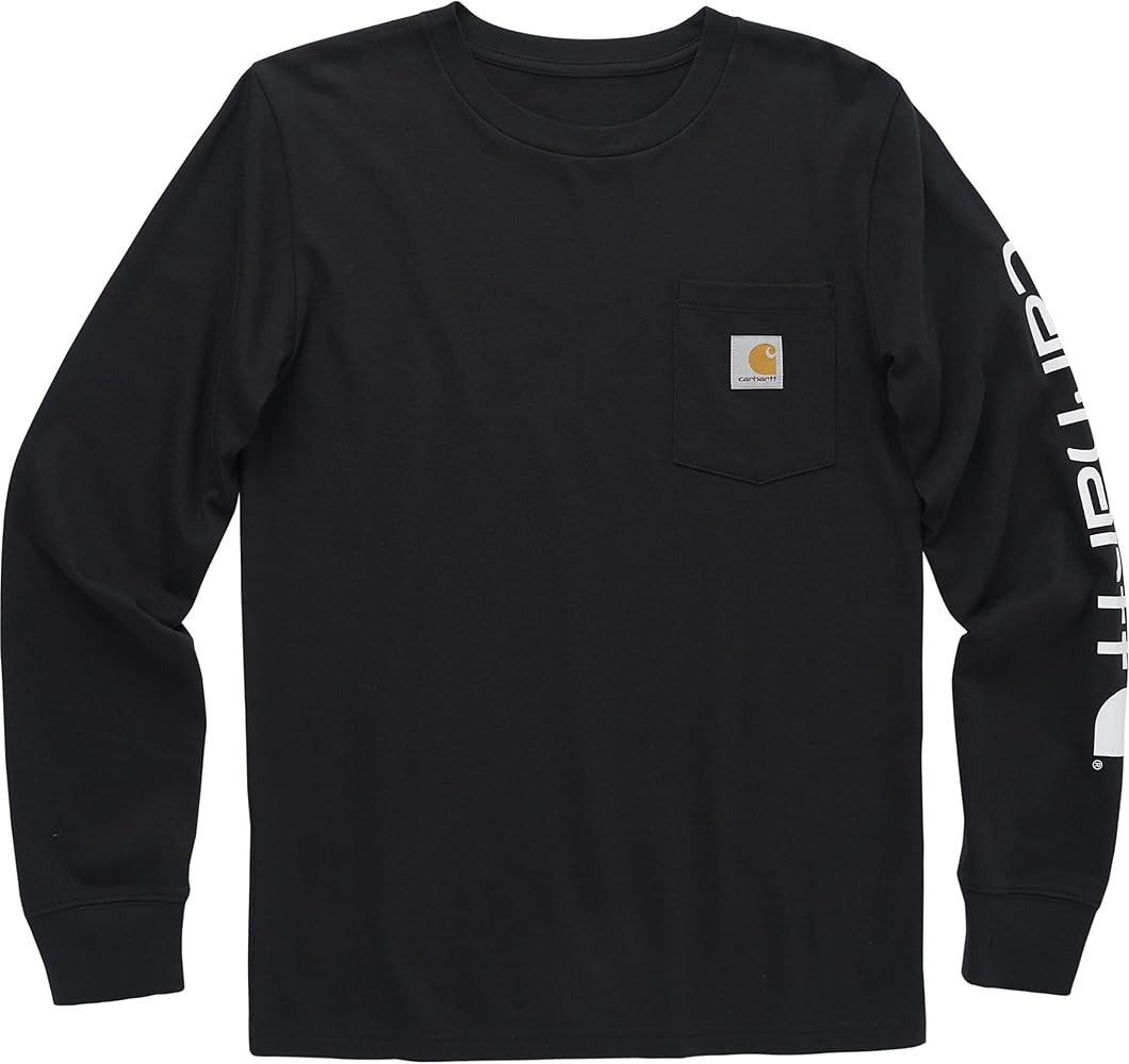 Carhartt Boys' Long Sleeve Crewneck T-Shirt with Pocket | Amazon (US)