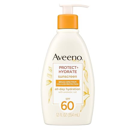 Aveeno Protect + Hydrate Sunscreen Moisturizing Lotion with Prebiotic Oat, Broad Spectrum SPF60, ... | Amazon (US)