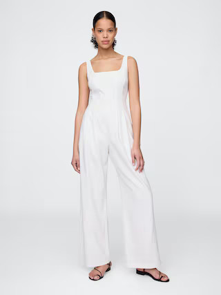 Linen-Blend Seamed Jumpsuit | Gap (US)