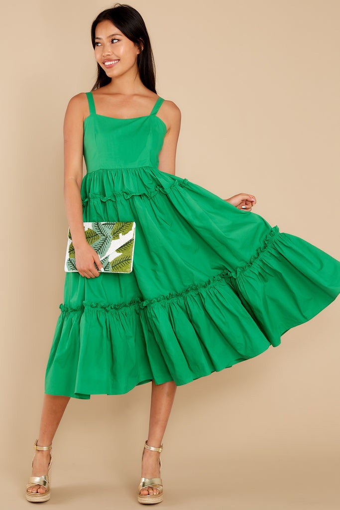 A Thousand Wishes Kelly Green Midi Dress | Red Dress 