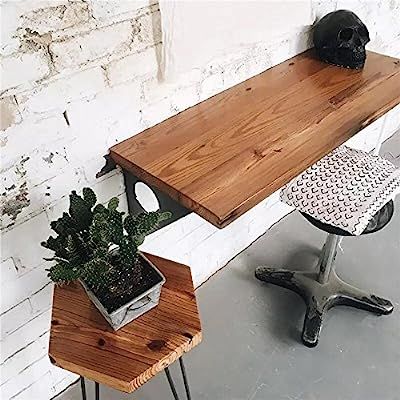 Industrial Rustic Wall-Mounted Table, Dining Table Desk, Pine Wood Wall-Mounted Bar Tables (40"X1... | Amazon (US)