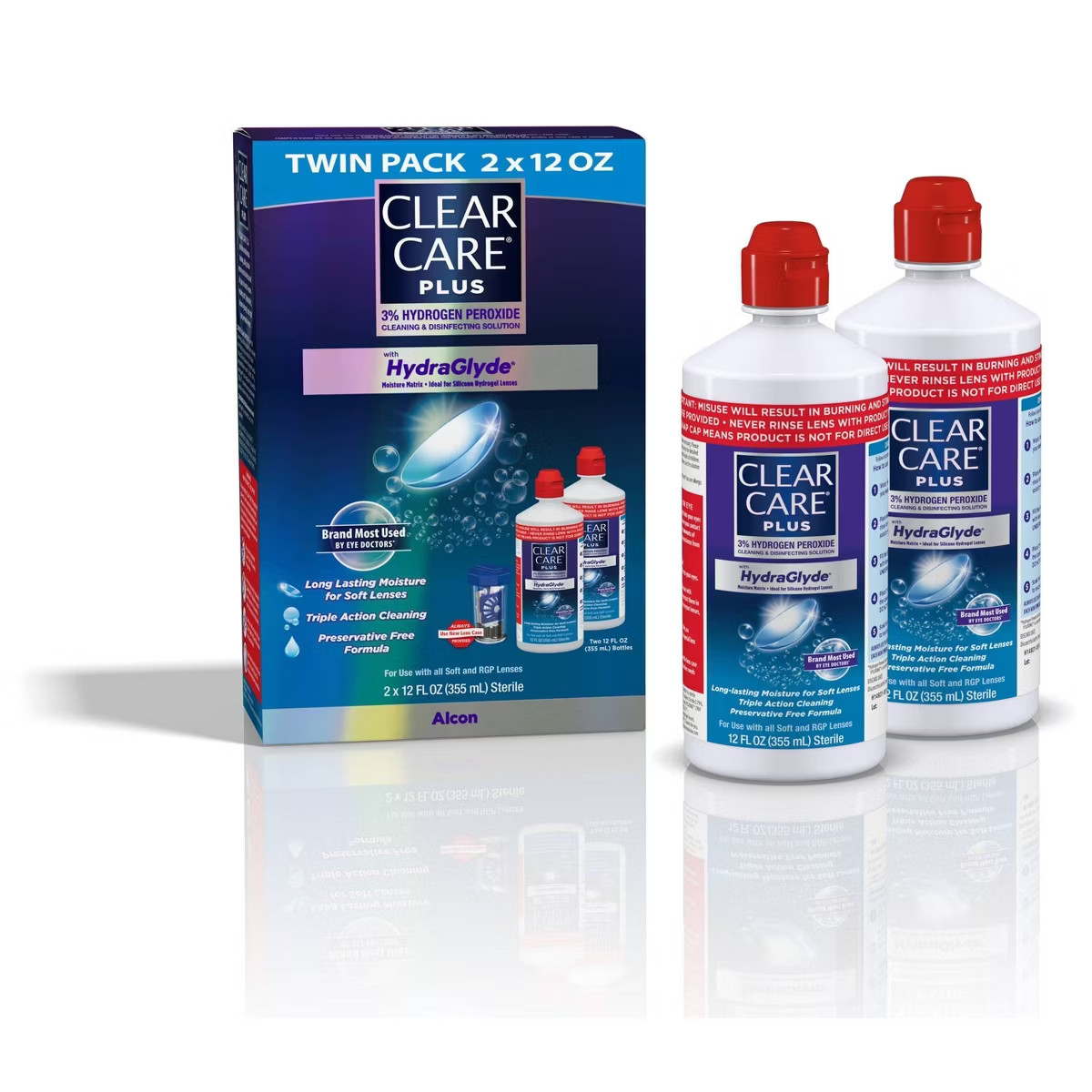Clear Care Plus with Hydraglyde Twin Pack For Soft Lenses - 24 fl oz | Target