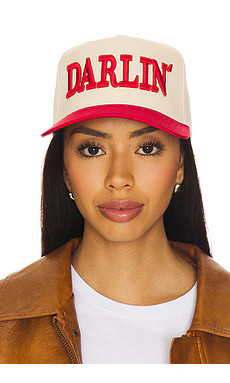 Darlin Patch Puff Embroider Cap in Red Cream from Revolve.com | Revolve Clothing (Global)