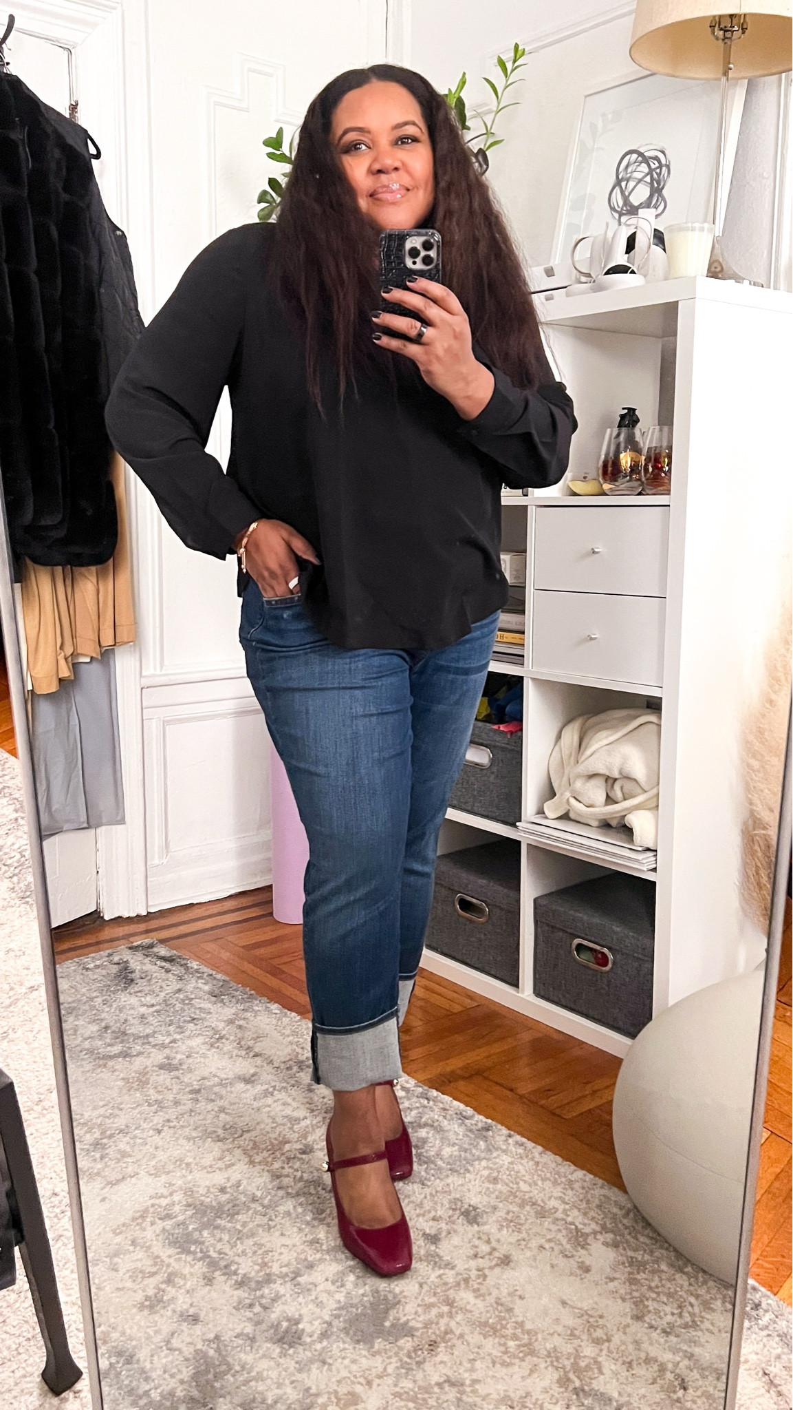 New Year Intention: Get dressed even if I'm not going outside. I have so many clothes that only get worn a few times because I mostly WFH. Well, not any more! Wearing my new fave shoes from J.CREW with boyfriend jeans and an easy flowing v-neck top. WFH Winter Outfit. 

#LTKMidsize #LTKStyleTip #LTKShoeCrush