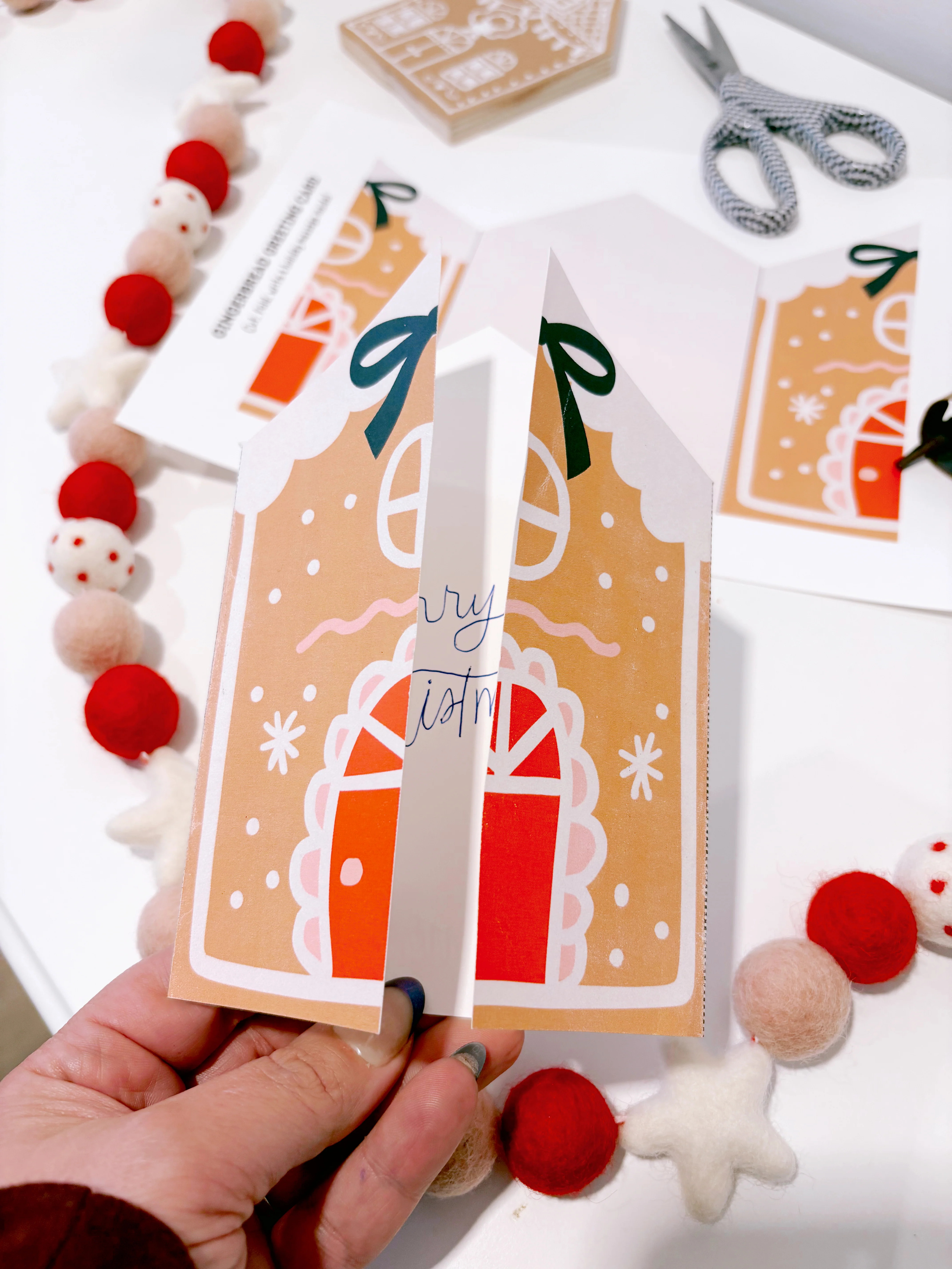 Gingerbread House Greeting Card | Printable Card | The Letter Vee