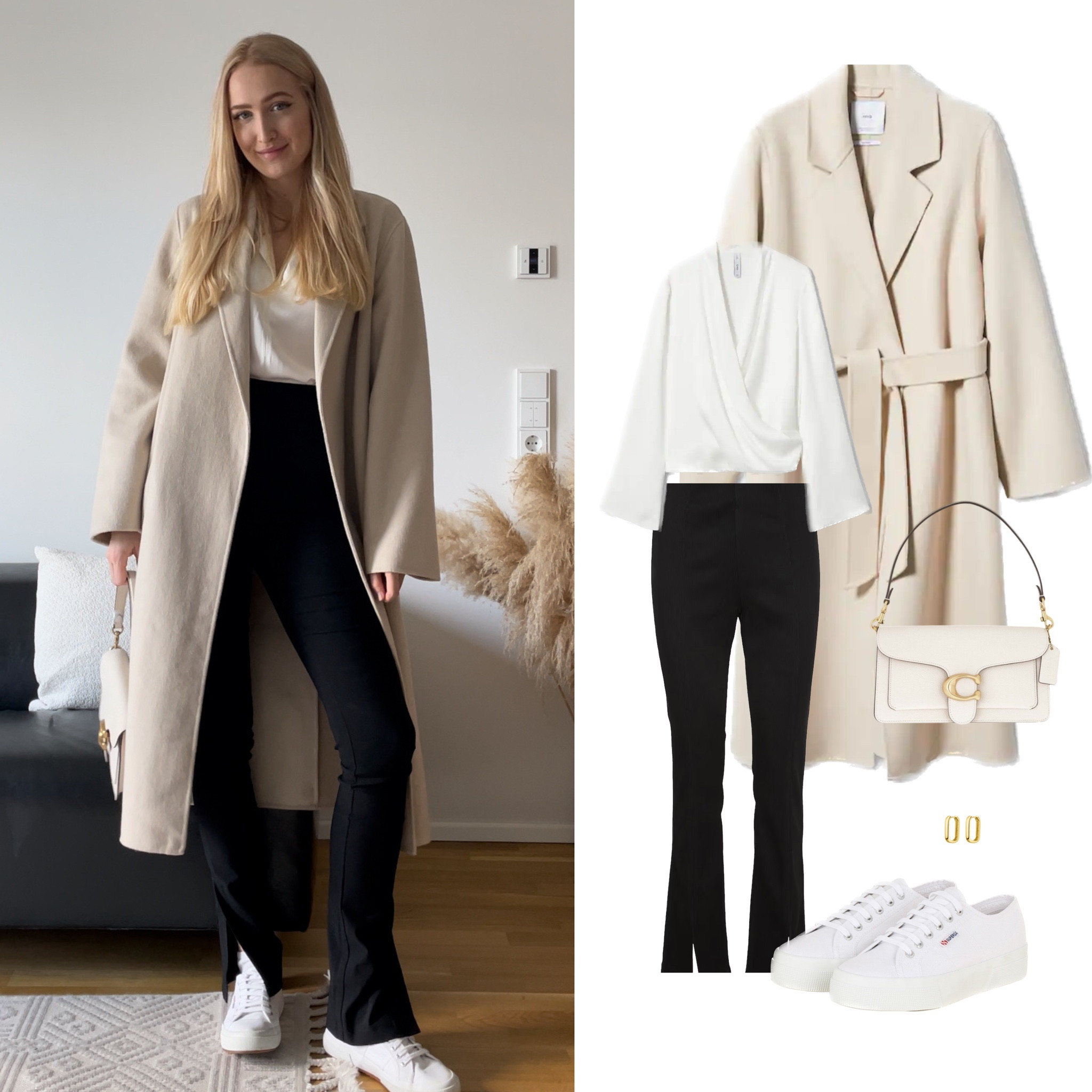 Effortlessly chic in all neutrals 🤍🤎 Elevate your everyday look with my favorite combo: sleek black pants, white blouse, fresh white Superga sneakers, and a cozy beige coat. Shop the look now and get ready to turn heads! #OOTD #Neutrals #ShopTheLook

#LTKstyletip #LTKSeasonal #LTKeurope