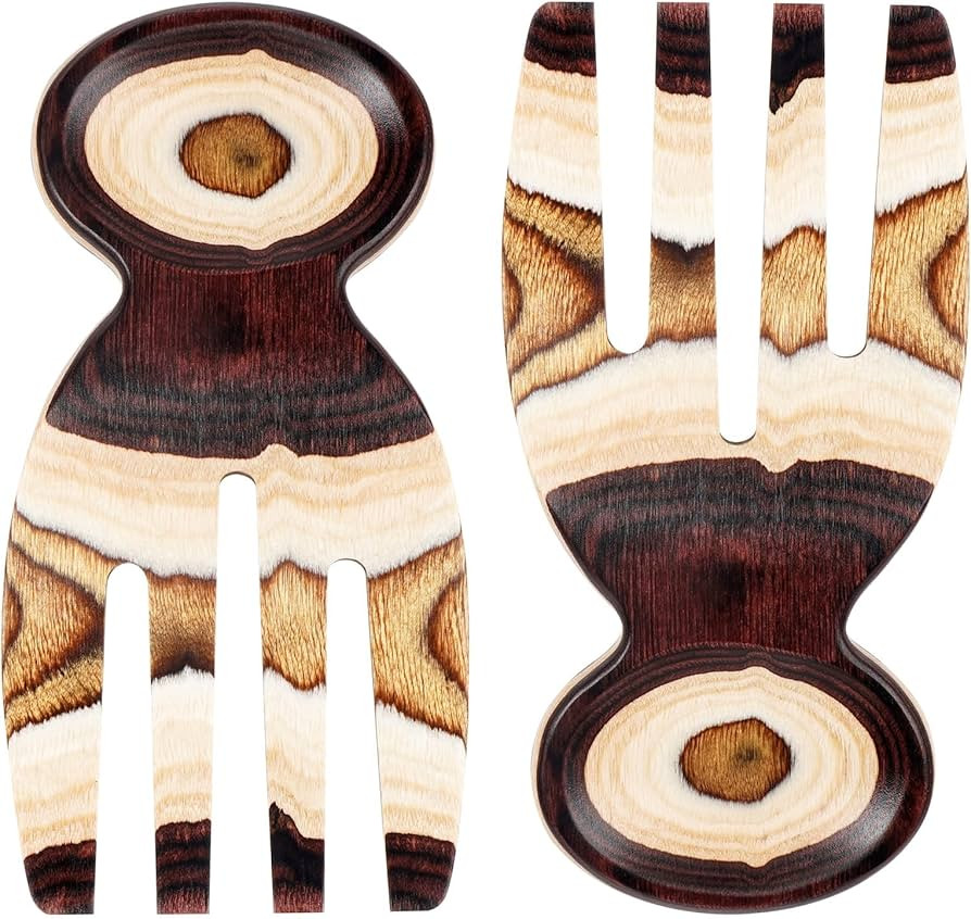 Salad Tongs, Salad Hand, Pakkawood Salad Tongs for Serving, Serving Utensils Set Salad Servers Se... | Amazon (US)