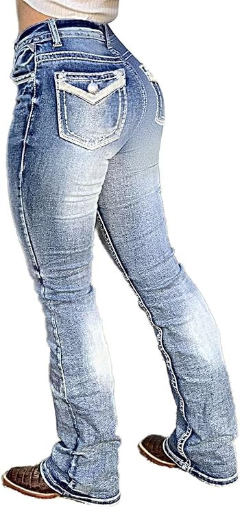 Flamingals Boot Cut Jeans for Women Trendy Stretch Jeans Butt Lifting Tummy Control Denim Pants S... | Amazon (US)