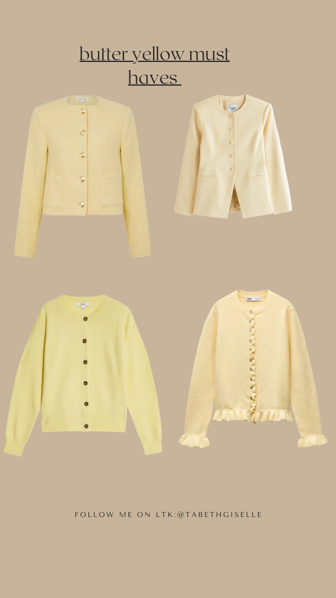 Butter yellow cardigans must haves 

#LTKpetite #LTKstyletip #LTKsummer