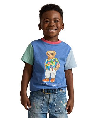 Polo Ralph Lauren Toddler and Little Boys Polo Bear Color-Blocked Cotton T-shirt - Macy's | Macy's