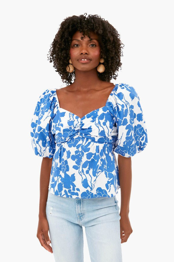 Blue Floral Fiori Blouse | Tuckernuck (US)