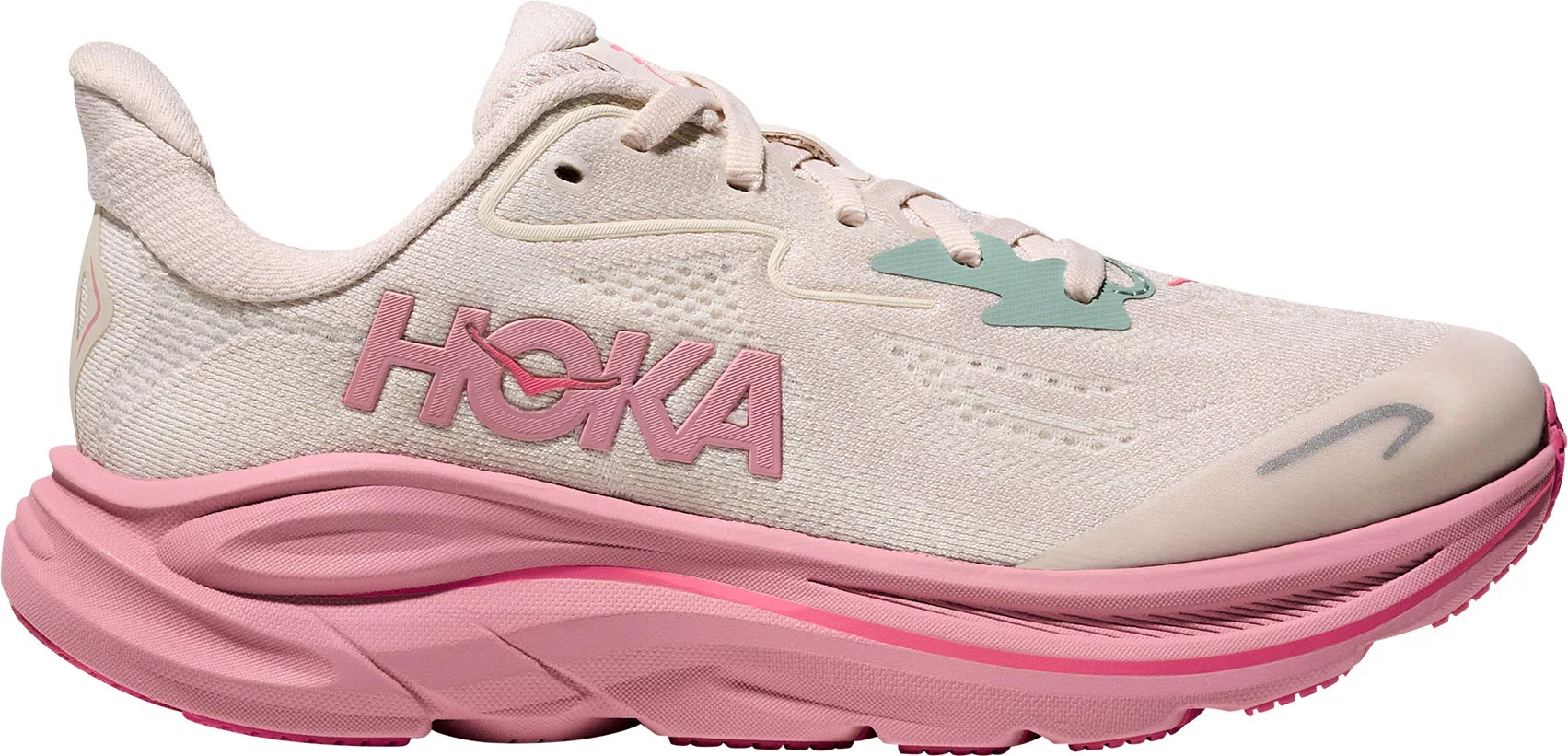 HOKA Kids' Grade School Clifton 10 Shoes, Size 4, Cream/Pink | DICK'S Sporting Goods