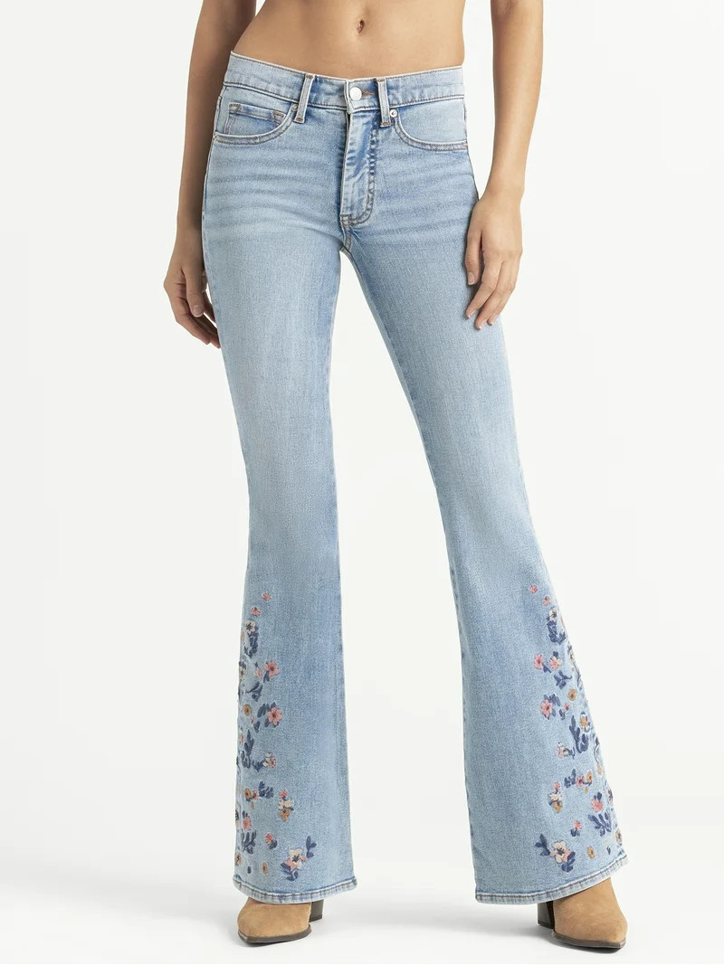 Jessica Simpson Women's and Women's Plus Daisy Fitted Flare Jeans, Sizes 2-26W | Walmart (US)