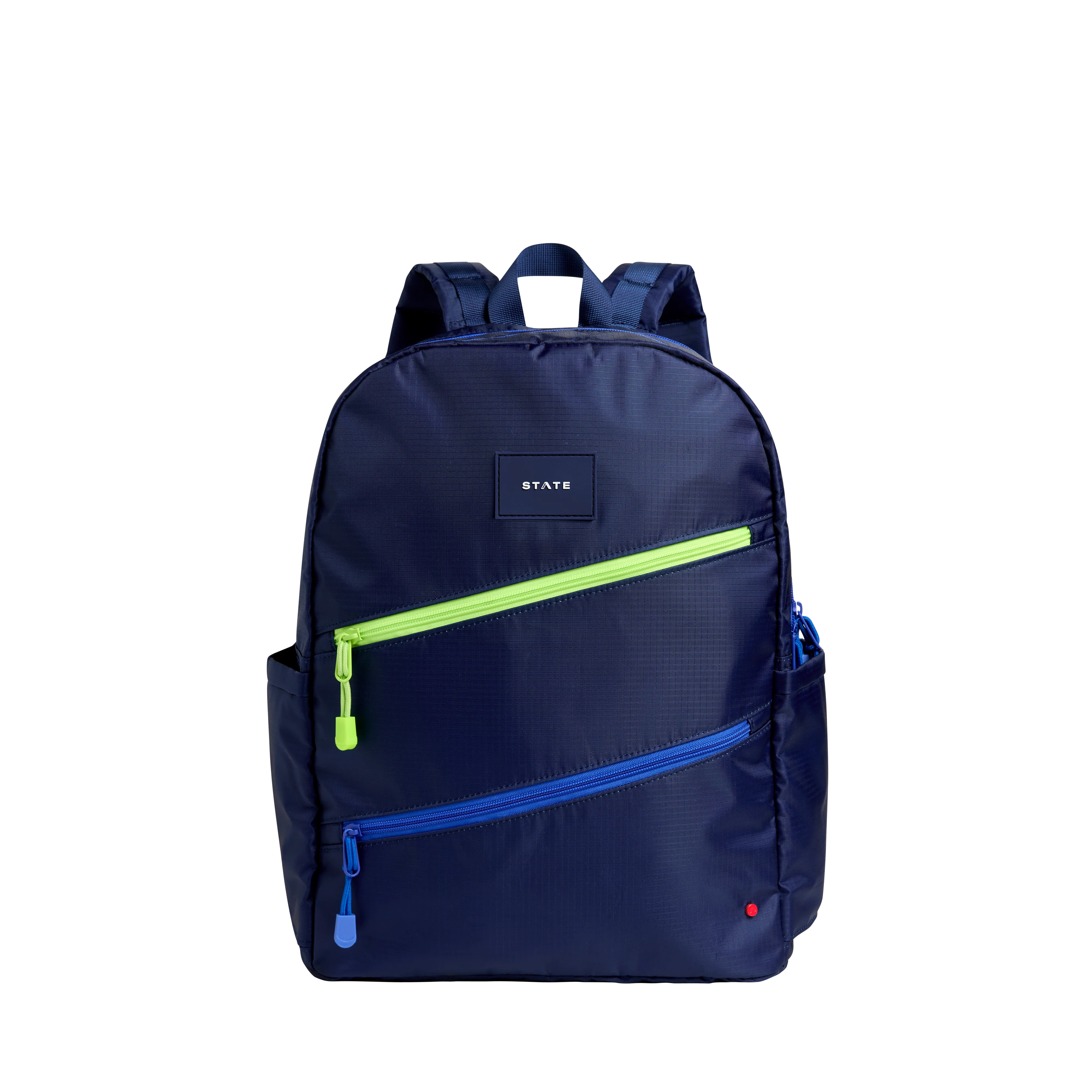 STATE Bags | Kane Double Pocket Backpack Navy Diagonal Zippers | Back to School | Travel Backpack | STATE Bags