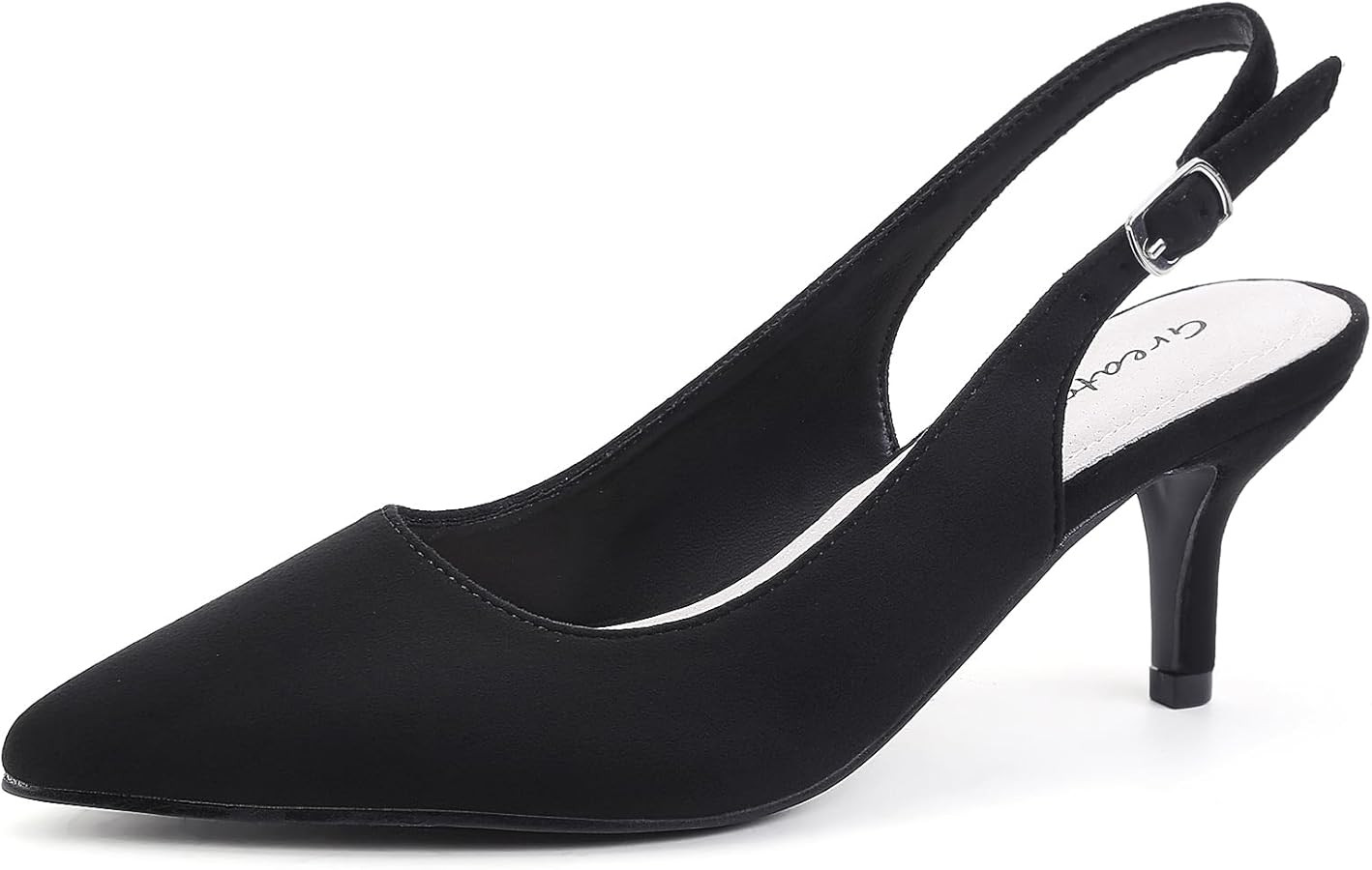 Greatonu Women's Slingback Kitten Heel Pointed Toe Dress Pumps Shoes | Amazon (US)
