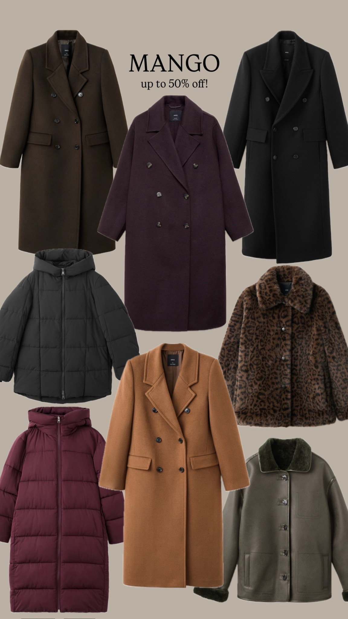 AD Mango Black Friday sale: up to 50% off
The coat edit @mango

Wool coats / puffer coats / fur coats 

#LTKCyberWeek #LTKwinter #LTKsale