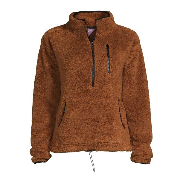 No Boundaries Junior's Plush Quarter Zip Pullover - Walmart.com | Walmart (US)