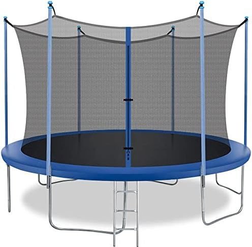 8FT 10FT 12FT 14FT Trampoline with Enclosure Net Outdoor Jump Rectangle Trampoline - ASTM Approved-C | Amazon (US)