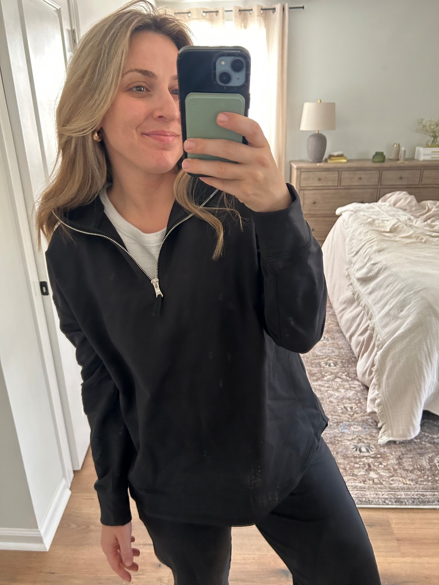travel outfit, travel wear, black outfit, monochrome outfit, half zip, matching set, matching set outfit, comfy outfit, weekend look 

#LTKActive #LTKStyleTip #LTKTravel