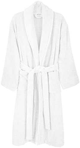Amazon Brand – Pinzon Unisex Terry Bathrobe 100% Cotton, White, Medium / Large | Amazon (US)
