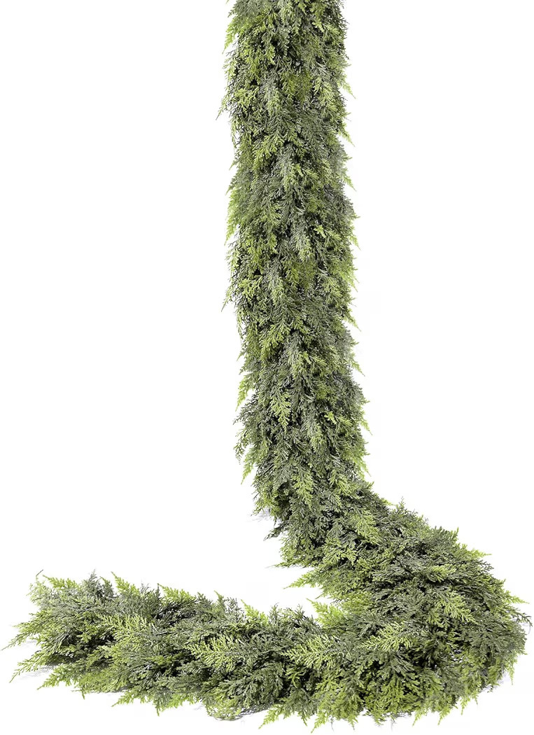 Extra Thick & Lush - 9 Ft by 10 Inch Real Touch Christmas Cedar Garland Artificial Realistic Soft... | Amazon (US)