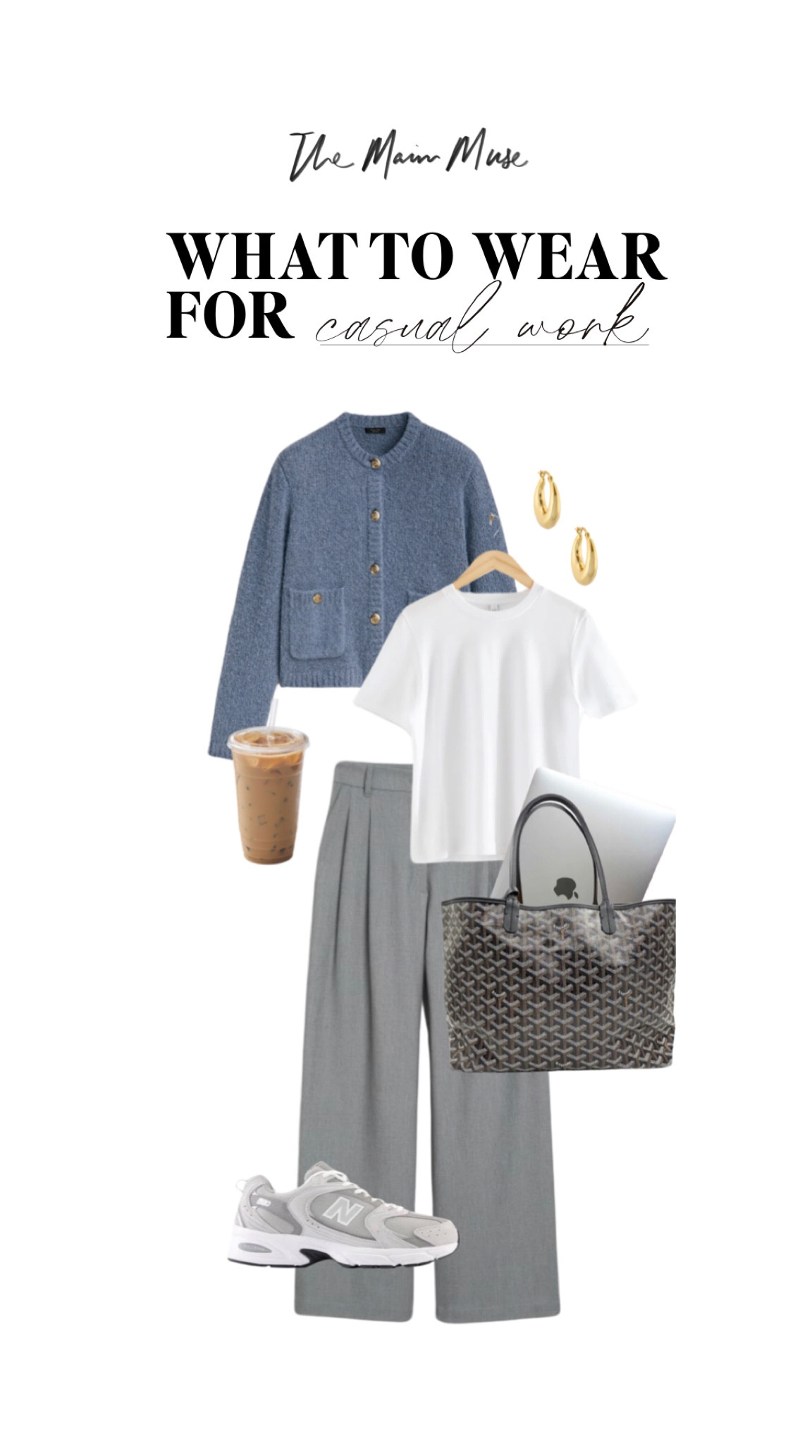 Casual office/work outfit idea 

Fall outfit, wide leg pants, h&m style, white t shirt, goyard tote, cardigan 

#LTKfindsunder100 #LTKSeasonal #LTKstyletip