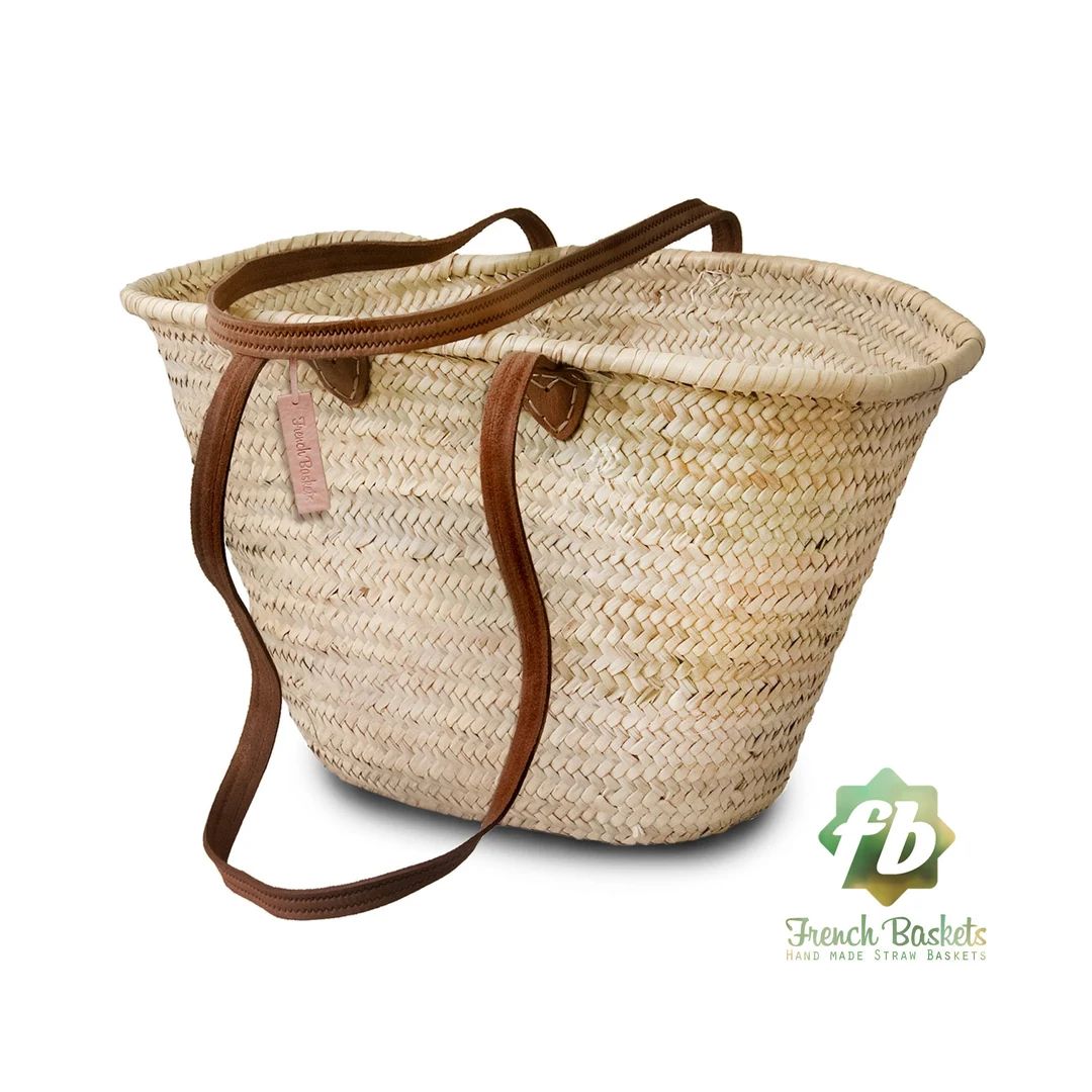 straw bag Handmade French Basket Moroccan Basket french market basket, Beach Bag - Natural Basket... | Etsy (US)