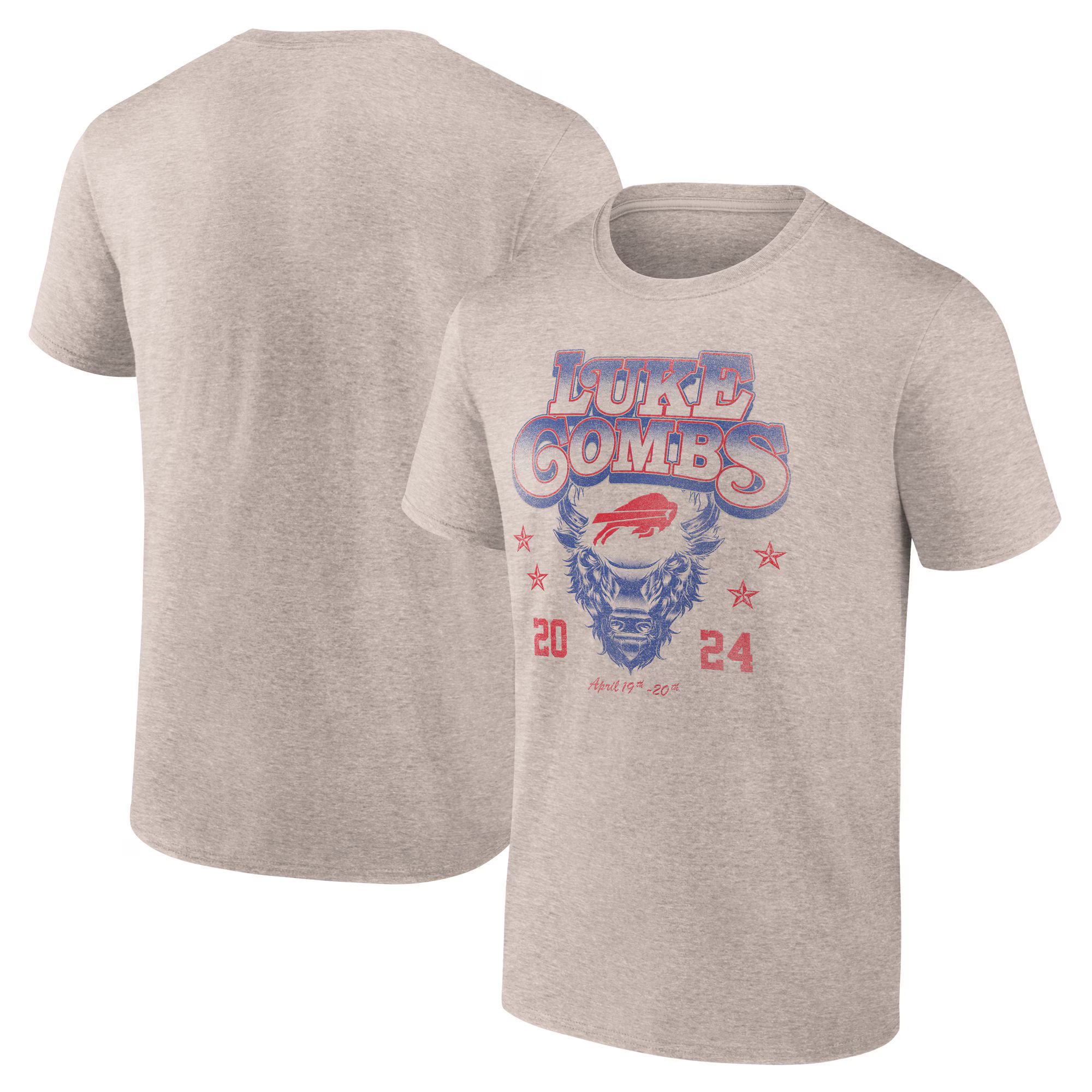 Luke Combs x Buffalo Bills Fanatics Branded Growin' Up and Gettin' Old Tour T-Shirt - Tan | Fanatics