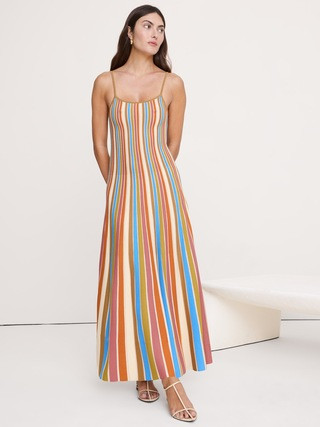 Sculpted Stripe Maxi Dress | Banana Republic (US)