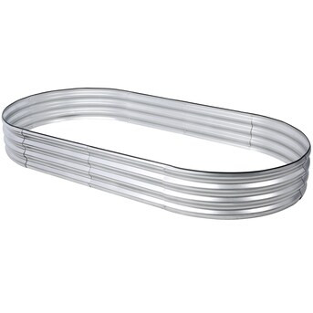 Flynama 35.8-in W x 83.1-in L x 11.8-in H Silver Metal Raised Garden Bed | Lowe's