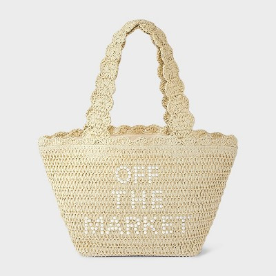 Straw Embellished Bridal Tote Bag - A New Day\u2122 Natural | Target