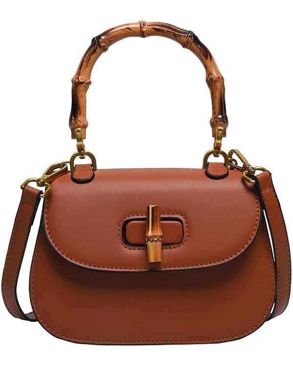 DLLTEC Women Handbag Tote Bag Bamboo Handle Fashion Satchel Elegant Handmade Crossbody Purse | Amazon (US)