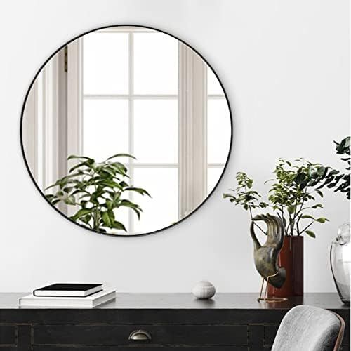 ANDY STAR Round Wall Mirror for Bathroom, 30 Inch Black Circle Mirror Modern Premium Stainless Steel | Amazon (US)
