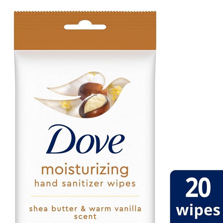 Dove Beauty Shea Butter & Warm Vanilla Moisturizing Hand Sanitizer Wipes - 20ct | Target