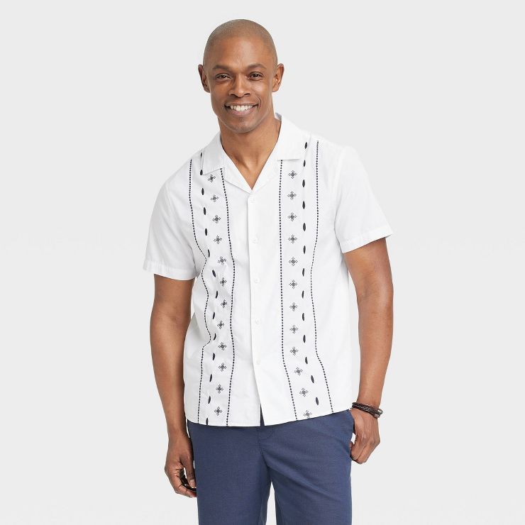 Men's Casual Fit Short Sleeve Embroidery Button-Down Shirt - Goodfellow & Co™ | Target