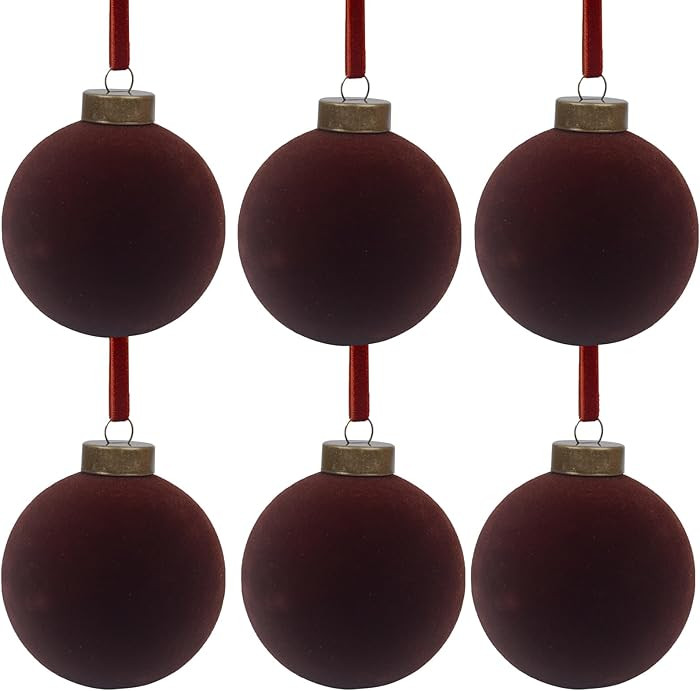 6 Pcs Velvet Christmas Balls Bulk Shatterproof Plastic Christmas Tree Decorations for Decorative ... | Amazon (CA)