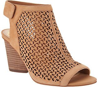 As Is Vince Camuto Leather Peep-toe Sandals-Dastana | QVC