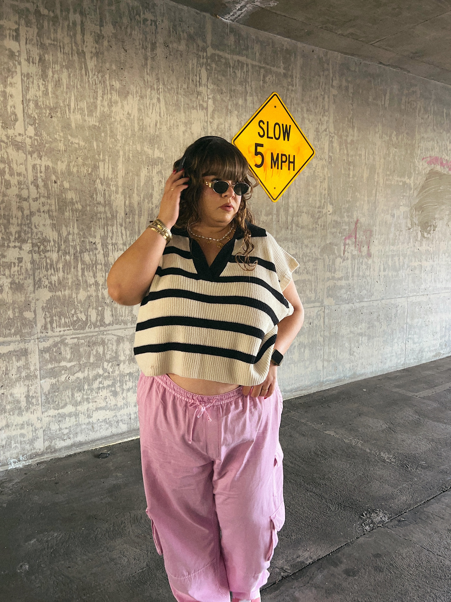 Pink fall fashion, plus size style, plus size fashion, pink cargo pants, striped vest 

#LTKMidsize #LTKPlusSize #LTKFallSale
