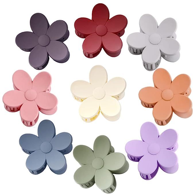9 PCS Large Flower Hair Clips Cute Flower Clips for Hair Accessories Hair Claw Clips Flower Shape... | Amazon (US)