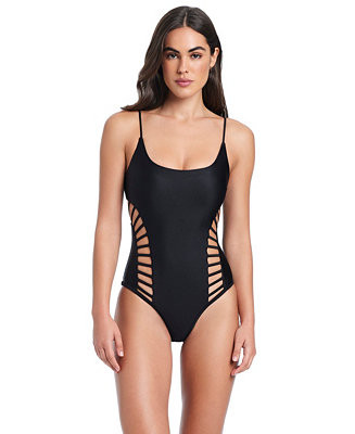Red Carter Side Cut Out One-Piece Swimsuit - Macy's | Macy's