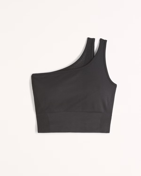 YPB seamlessCORE One-Shoulder Mesh Slim Tank | Abercrombie & Fitch (US)