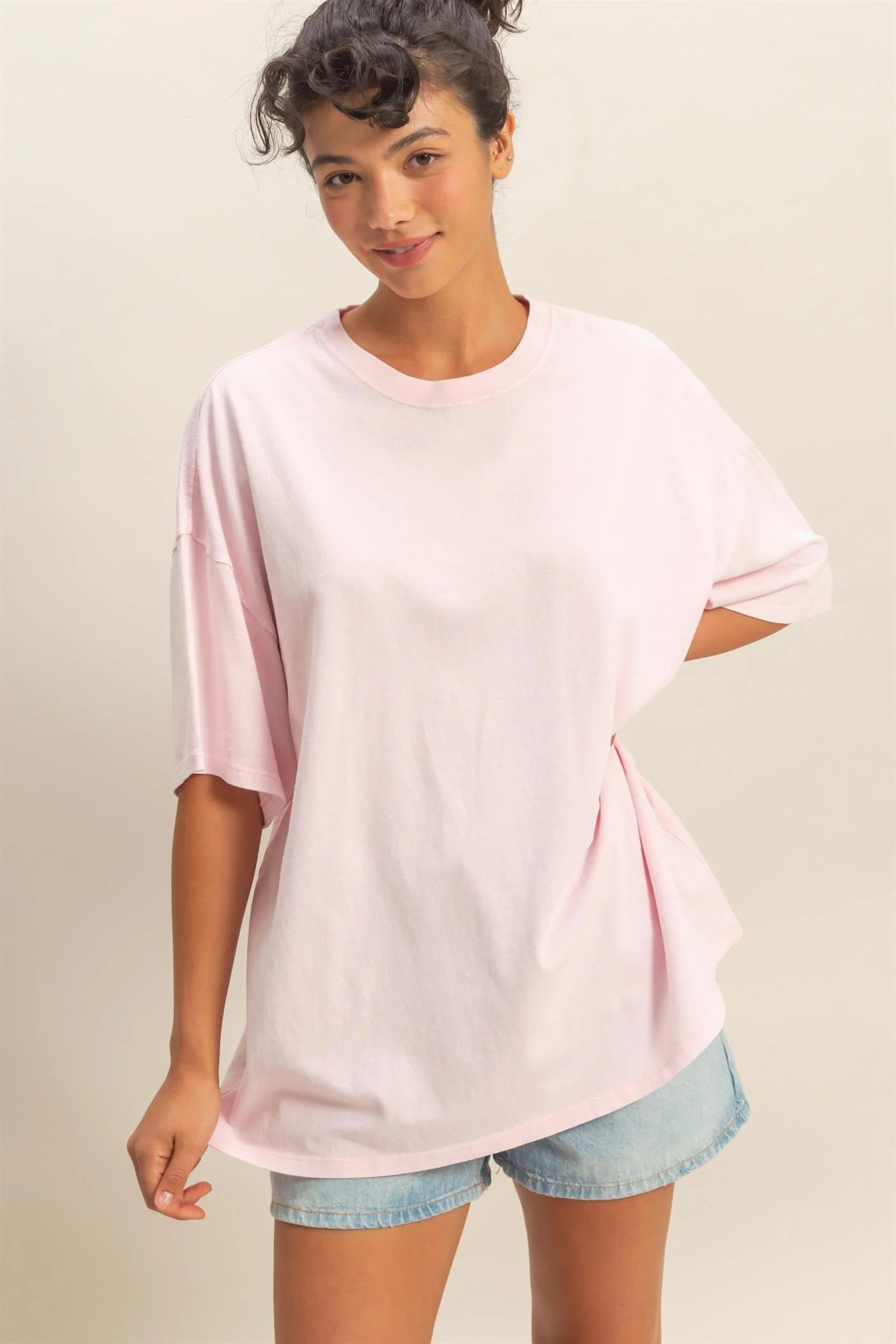 Soft Pink Oversized Mineral Wash T-Shirt | PinkBlush Maternity
