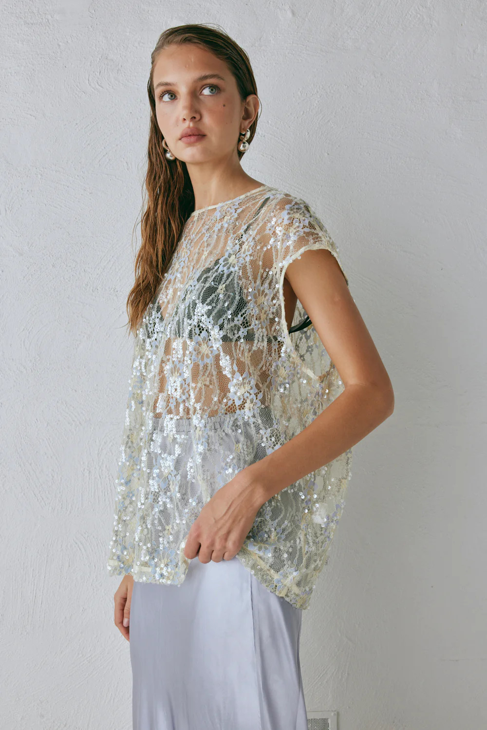 Devyn Sequin Top Lace | VRG Grl