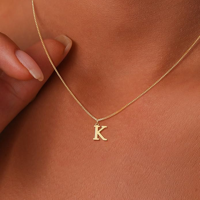 Foxgirl Gold Initial Necklaces for Women, Dainty Gold Letter Necklace Tiny A-Z Pendant Choker Nec... | Amazon (US)