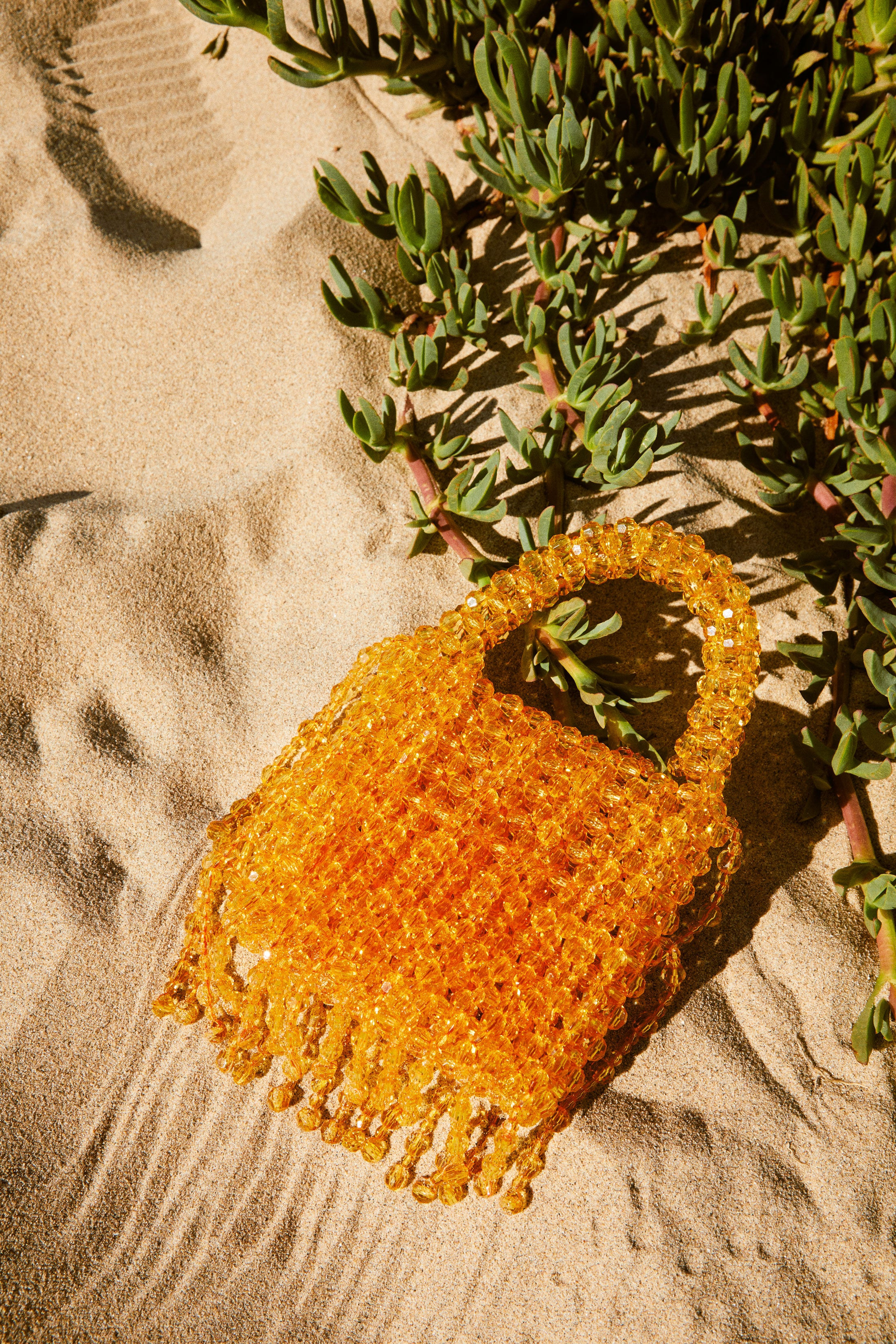 Miss Lola | Sunsets In Capri Orange Beaded Handbag | MISS LOLA