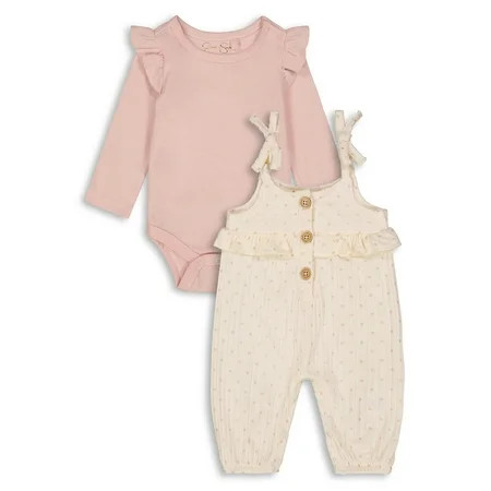 Jessica Simpson Baby Girls Tie Tank Romper with Ruffle | Walmart (US)