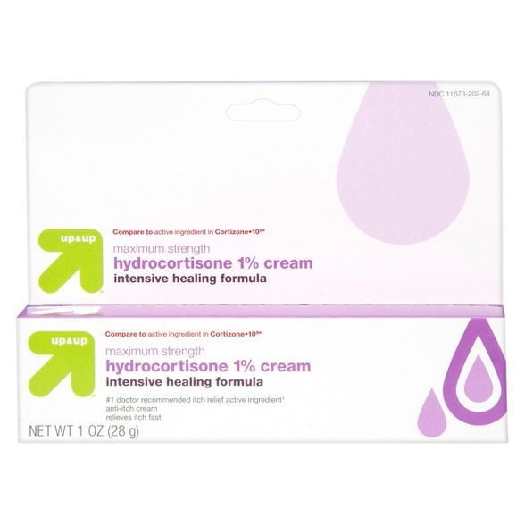 Anti-Itch 1% Hydrocortisone Maximum Strength Intensive Healing Cream - 1oz - up & up™ | Target