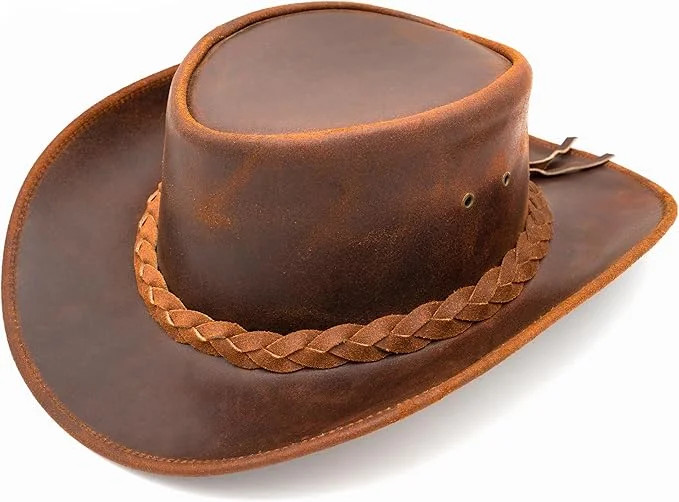 Equine Care Leather Cowboy Hat – Western Outback for Men & Women, UV Protection, Shapeable Brim... | Walmart (US)