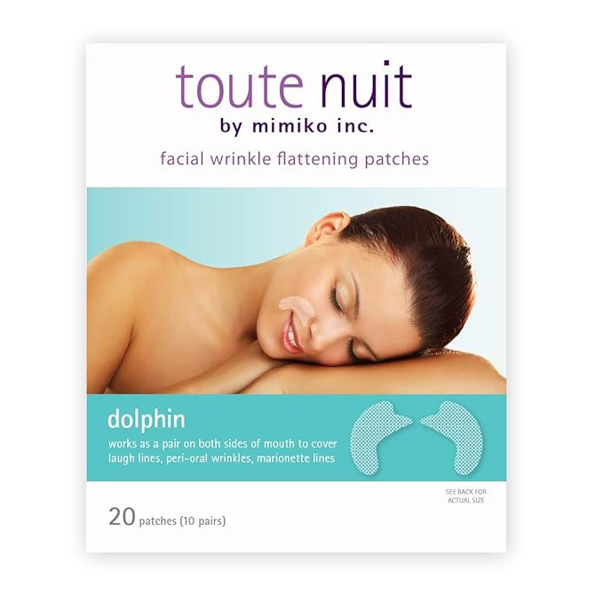Toute Nuit Wrinkle Patches, Face Tape, Dolphin - Full Coverage Around Mouth - 20 Patches | Amazon (US)