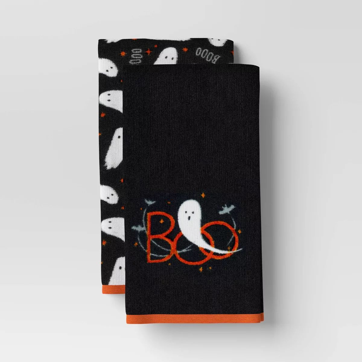 2pk Halloween 'Boo' Ghost Hand Towel Black - Hyde & EEK! Boutique™: Cotton Terry, OEKO-TEX Cert... | Target